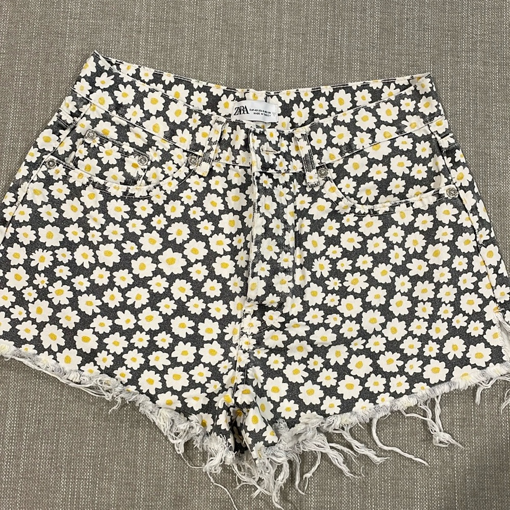 Zara Button-fly Daisy shorts